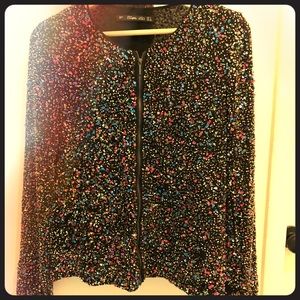 Zara embroidered bomber jacket